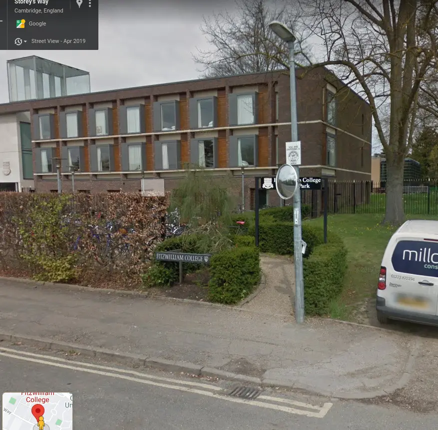 The location of the Fitzwilliam cycle park, in a bad screenshot from Google Maps street view